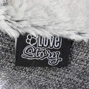 Sivý kukaň pre mačku 40x40 cm – Love Story