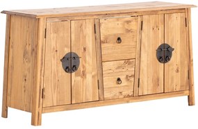 furniture-nabytek.cz - Masivní umyvadlová skříňka Rangún z borovice, lakovaná, hnědá – 140×45×75 cm