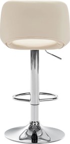Barová stolička Camden - koženka, chróm rám - Krémová