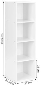 ModernHome Moderná biela knižnica  - 4 loft police