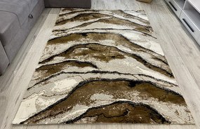 HU Hnedo-sivý moderný koberec Artiste 23433B-Hnedo šeda Rozmer: 80x150 cm