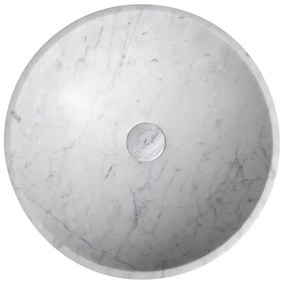 Sapho - Umývadlo na dosku BLOK, priemer 42 cm, kameň/Carrara/matná biela