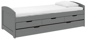 Masívna posteľ s výsuvnou prístelkou 90x200, MARINELLA NEW Farba: Sivá