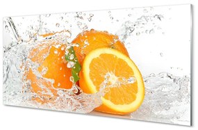 Obraz na skle Pomaranče vo vode 100x50 cm