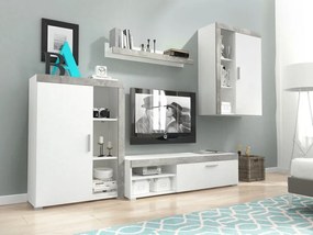 Obývacia stena Oli, biela/betón