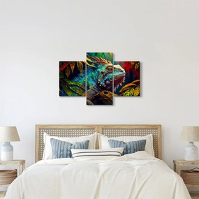 Obraz - Farebný leguán (90x60 cm)