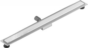 Mexen Flat nerezový sprchový žľab 80 cm vzor biele sklo, 1027080-15