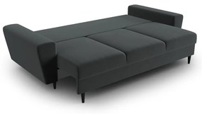 Tmavosivá zamatová rozkladacia/s úložným priestorom pohovka 235 cm Kyoto – Cosmopolitan Design