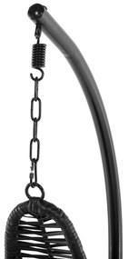 Závesné ratanové kreslo v čiernej farbe ATRI Beliani
