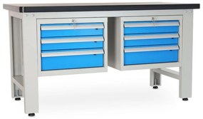 Dielenský stôl Solid MDF-33, 150 cm, 2 závesné boxy, čierna