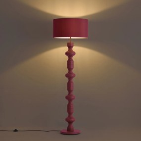Retro stojaca lampa slivková s látkovým tienidlom 160 cm - Captain