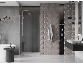 Mexen Velar, posuvné dvere do otvoru 90x200 cm, 8mm číre sklo, chrómový profil, 871-090-000-01-01