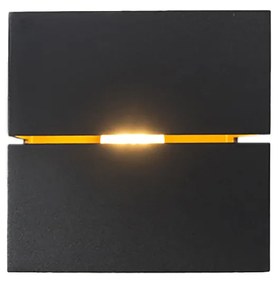 Moderná nástenná lampa čierna a zlatá 9,7 cm - Transfer Groove