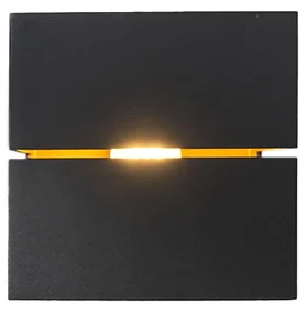 Moderná nástenná lampa čierna a zlatá 9,7 cm - Transfer Groove