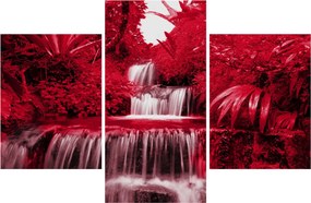 Obraz - Indonézske vodopády v červenej (90x60 cm)