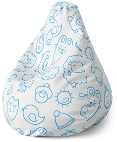 Sablio Sedací vak Pear Kreslenie - 70 x 95 x 15 cm