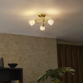 Klasické stropné svietidlo zlaté s opálovým sklom 3-svetlo - Inez