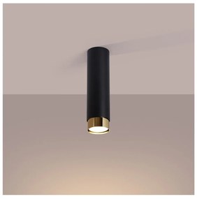 Stropné svietidlo v čierno-zlatej farbe Crown – Sollux