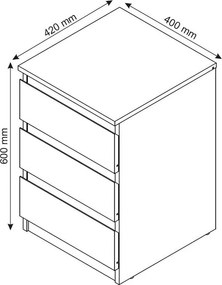 Skrinka/vysoký nočný stolík Carlos 403S, dub artisan