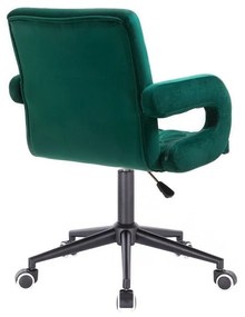 LuxuryForm DESIGN Stolička BOSTON VELUR na čiernej podstave s kolieskami - zelená