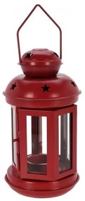 Vianočný svietnik Lampášik v červenej farbe 20 cm