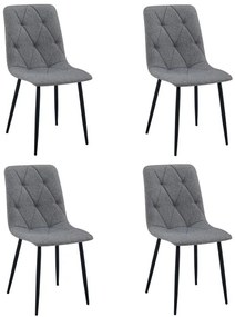 Set štyroch jedálenských stoličiek LIBRA tmavosivé / čierne nohy (4 ks)