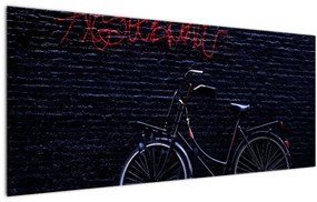 Obraz bicykla v Amsterdame (120x50 cm)