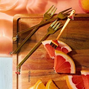 Súprava štyroch dezertných vidličiek BLANE SUMMER zlatá 849287