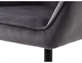 Sivé čalúnené jedálenské kreslá v súprave s podrúčkami 2 ks Nolan Square – Unique Furniture