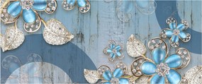 Obraz - Modré kvety (120x50 cm)