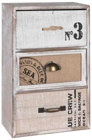 Mini drevená skrinka so šuflíkmi Vintage