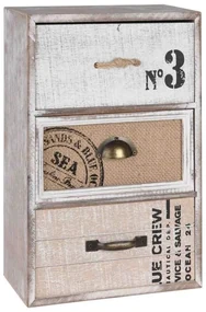 Mini drevená skrinka so šuflíkmi Vintage