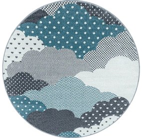 Ayyildiz Detský kusový koberec BAMBI 0820, Okrúhly, Modrá Rozmer koberca: 120 cm KRUH