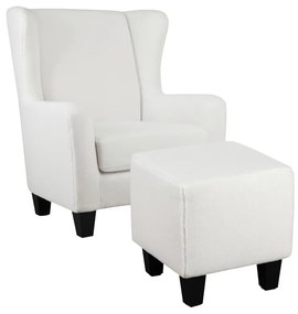 Biele zamatové kreslo ušiak Zhili - Støraa