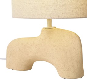 Wabi Sabi stolná lampa béžová s ľanovým tienidlom 35cm - Florence