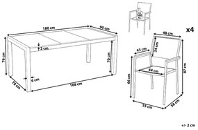 Záhradná jedálenská zostava stola a 4 stoličiek čierna COSOLETO/GROSSETO Beliani