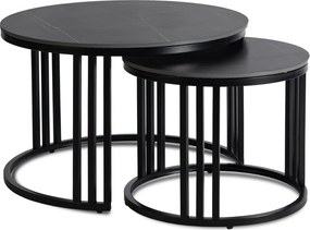 Konferenčný stolík JERRY, čierny mramor / čierna