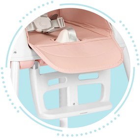 skladacia detská stolička na kŕmenie 3 v 1 ružová