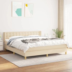 Posteľný rám boxspring s matracom krémový 160x200 cm látka 3130606