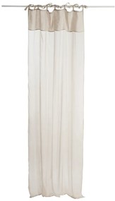 Béžový bavlnený voál / záclona na zaväzovanie - 140 * 290cm