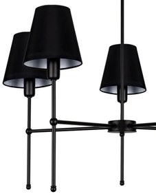 Luster na tyči MADELA 5xE14/40W/230V čierna