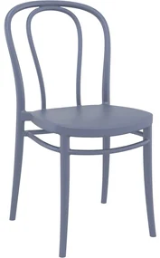 VICTOR záhradná stolička bez podrúčok dark grey