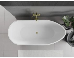 Mexen Eos, voľne stojaca vaňa 170 x 75 cm, biela-čierna, zlatý matný prepad, 52471707575-55