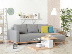 Rohová sedačka Salida (sivá + dub). Akcia -20%. Vlastná spoľahlivá doprava až k Vám domov. 1136692