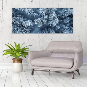Obraz - Zasnežený les (120x50 cm)