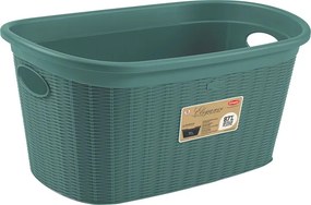 STEFANPLAST Košík na bielizeň 35 l, 58 × 38 × 28 cm, zeleno-sivý
