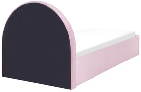 Zamatová posteľ s úložným priestorom 90 x 200 cm ružová ANET Beliani