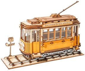 Robotime Drevené 3D puzzle Historická električka 145 ks