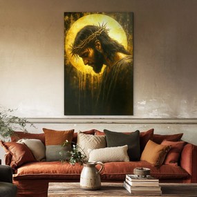 DUBLEZ | Drevený obraz - Ježiš s tŕňovou korunou