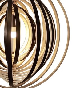 Drevený luster na lanku 1xE27/60W/230V pr. 50 cm masív/dýha/kaučukovník